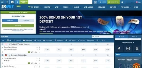 Check free bet odds on 1xbet
