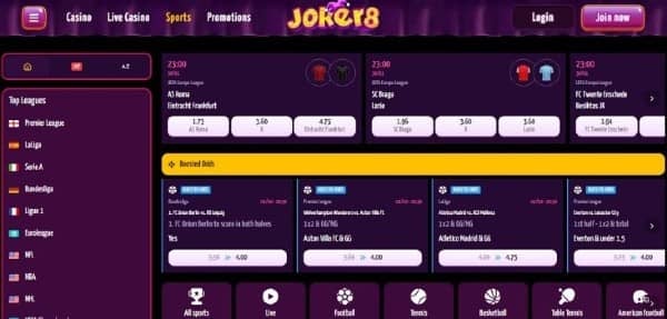 Check odds on Joker8