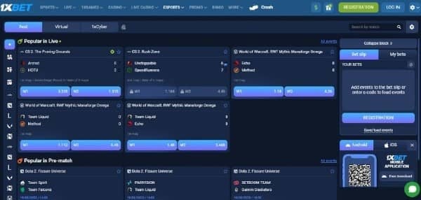 Check odds on 1xbet for Iranian players