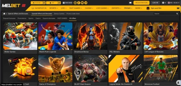 Melbets Special Offers and Bonuses page
