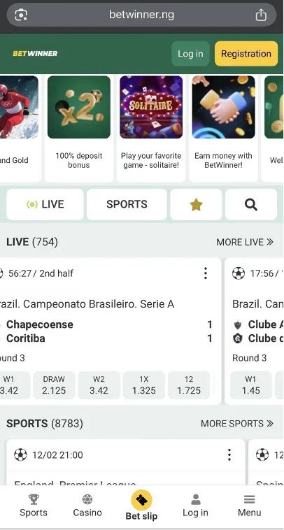 Arabswin: Betwinner's mobile website
