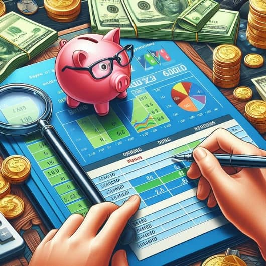un joueur place des paris sur une tablette avec en arrière-plan une tirelire en forme de cochon et d'argent