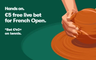 تشابك الايدى: رهان مباشر مجاني بقيمة 5 يورو في بطولة فرنسا المفتوحة من 10bet