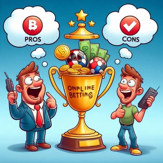 لاعبان يحملان هواتف يفرحان أمام كأس المكاسب