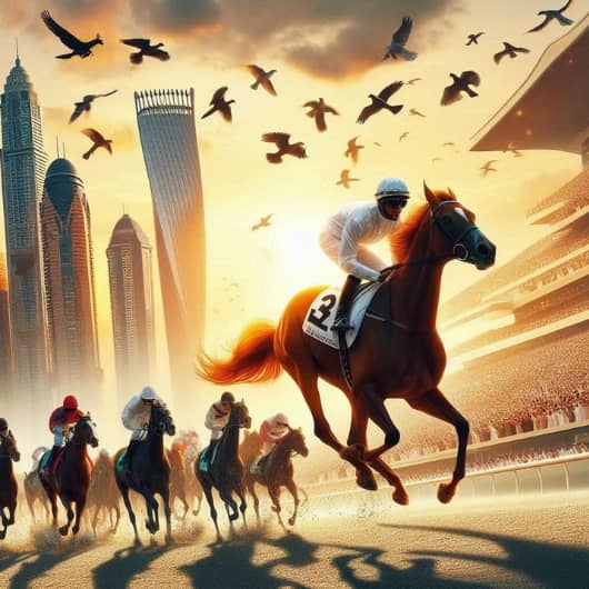 سباق الخيل على خلفية ناطحات السحاب