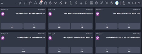 رهانات الفائز بكأس العالم 2026 - Outright Winner